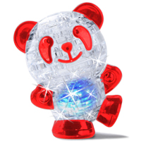 головоломка Crystal Puzzle Панда красная со светом