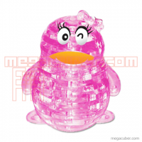 головоломка Crystal Puzzle Пингвин QQ розовый со светом