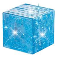 головоломка 3D пазл Куб синий со светом