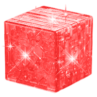 головоломка 3D пазл Куб красный со светом