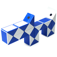 головоломка Змейка 24 сегмента / 50 см бело-синяя с квадратным сечением