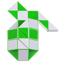 головоломка Змейка 48 сегментов / 90 см бело-зелёная с квадратным сечением