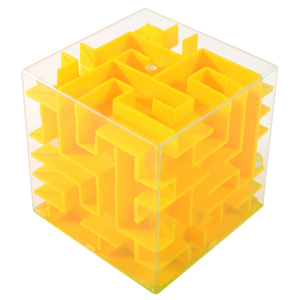 головоломка Копилка Лабиринт жёлтая (Maze Box), 8 см