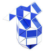 головоломка Змейка 48 сегментов / 90 см бело-синяя с квадратным сечением