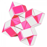 головоломка Змейка 48 сегментов / 90 см бело-розовая с квадратным сечением