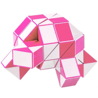 головоломка Змейка бело-розовая 72 сегмента / 120 см