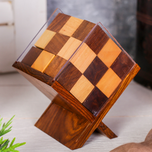 Pocket puzzles made of natural wood