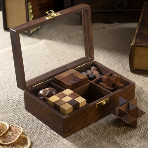 Набор из 6-ти деревянных головоломок в коробке